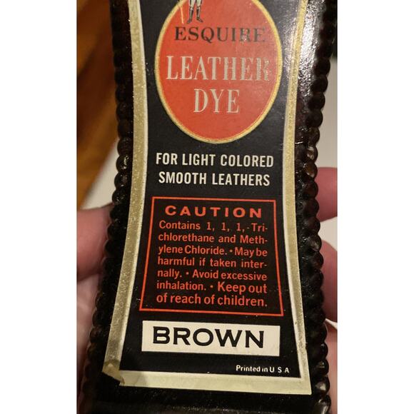 Esquire Brown Leather Dye Semi Full Bottle and Box VTG 1940 - 1950 (?) Shoe - Picture 9 of 11